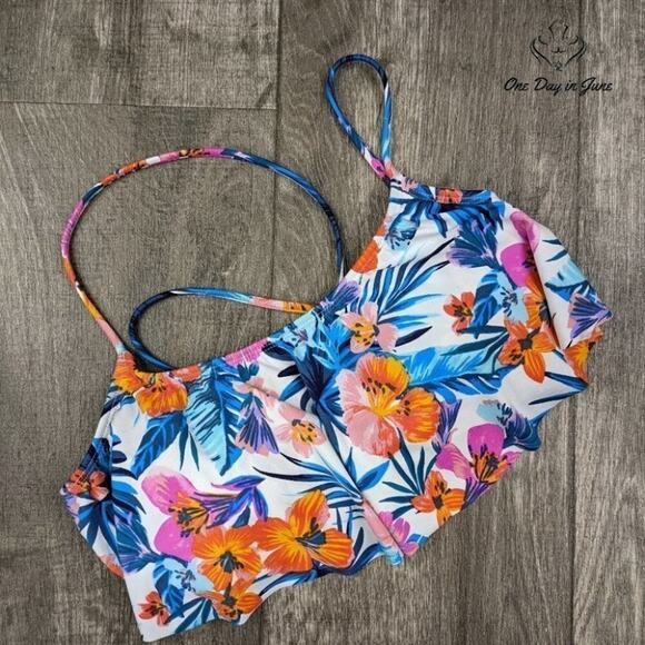Arizona Jean Co. Juniors Floral Bikini Top Size L - Picture 1 of 2